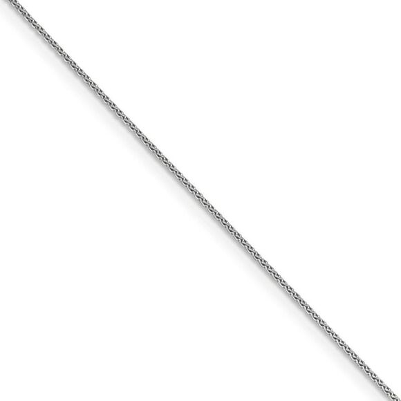 0.65mm 14k White Gold Diamond-Cut Spiga Chain Necklace, 16 Inch - Picture 1 of 8